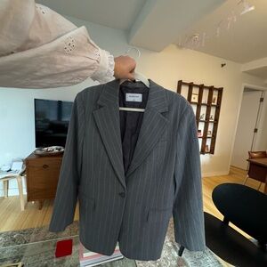 Babaton Charcoal Pinstripe Blazer